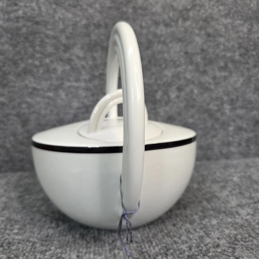 Rosenthal Studio-Line Porcelian Mario Bellini Cupola Teapot MCM White Black Gold